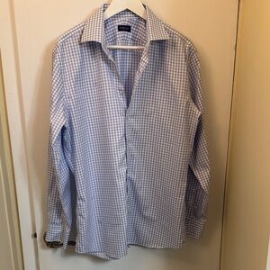 Proper Cloth Blue Gingham Men's Dress Shirt